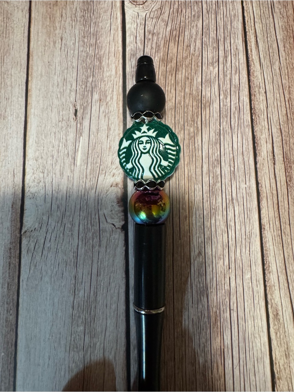 Starbucks Green Logo Bead Black Pen